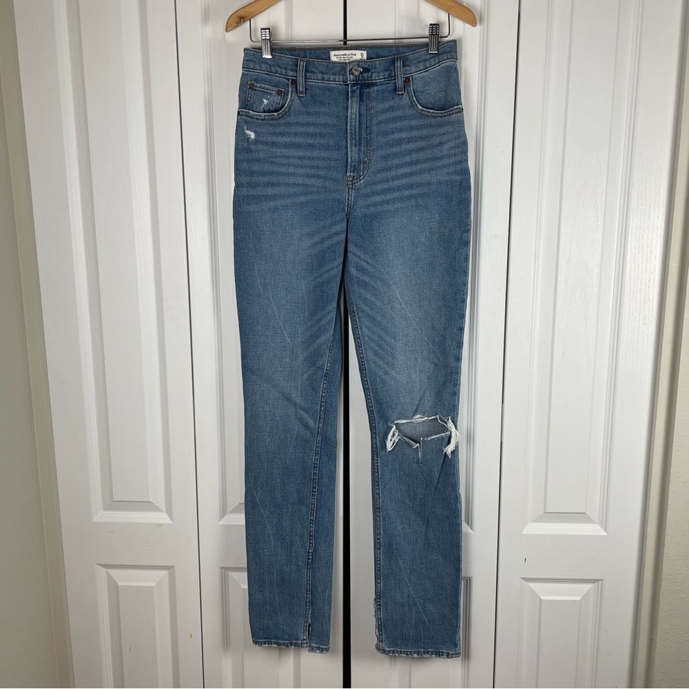 Abercrombie & Fitch 90s Slim Straight Ultra High Rise Jeans Womens 29 | 8 X-Long - Picture 2 of 14